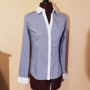 Grey button down top